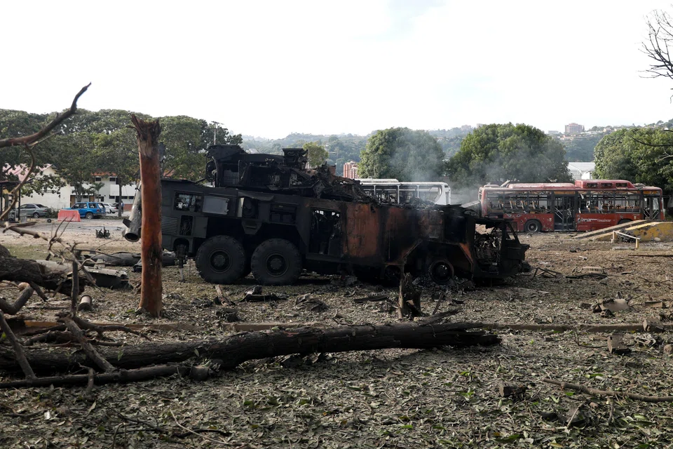 A destroyed anti-aircraft unit at La Carlota military air base.