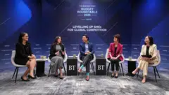 From left: Allison Nam, co-founder and chief commercial officer of Nandina REM; Koren Wines, managing director of Xero Asia; Jeffrey Siow, Acting Minister for Transport and Senior Minister of State for Finance; Low Yen Ling, Senior Minister of State for Trade and Industry, and Culture, Community and Youth; and Chen Huifen, editor of The Business Times and panel moderator.