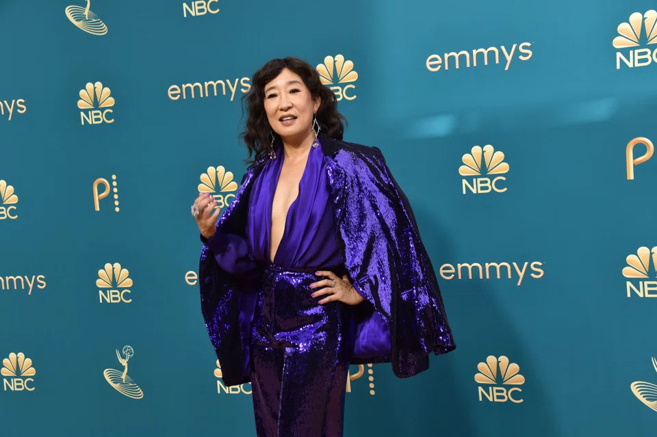 Actress Sandra Oh arrives for the 74th Emmy Awards at the Microsoft Theatre in Los Angeles, California, on Sept 12, 2022. 