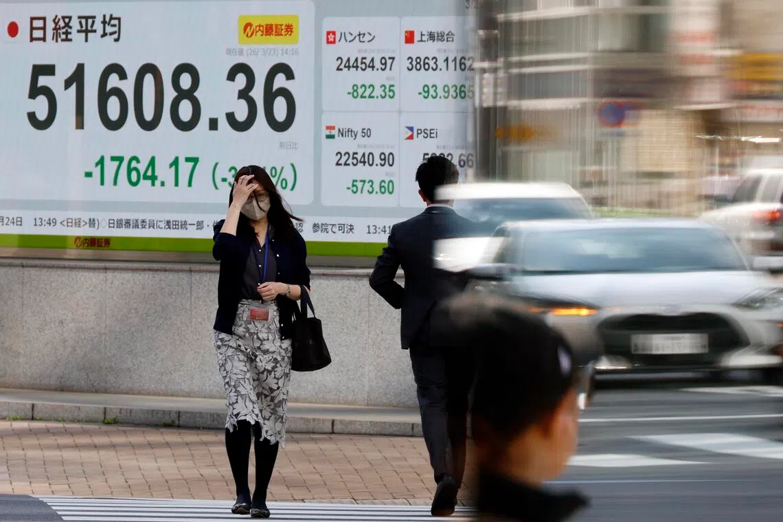 The Nikkei was down 1 per cent at 53,077.94, as of 0141 GMT, after sliding as much as 2 per cent earlier in the session.