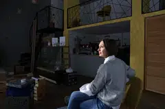 Yekaterina Oreshkina, owner of the BonCafe bakery chain, at a cafe she closed due to rising food prices, rent and taxes, while keeping her other outlets open, in Moscow. 