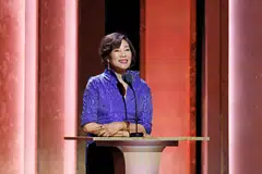 Janet Yang, president of the Academy of Motion Picture Arts and Sciences, at an event in Los Angeles last November. She, with the academy's CEO Bill Kramer, said the academy, a unifying force, is committed to standing together with Los Angeles in the face of hardship. 