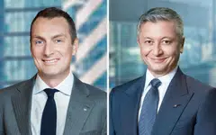 Hongkong Land chief financial officer Craig Beattie (left) and chief executive officer Michael Smith announced the group's new business strategy on Oct 29. 