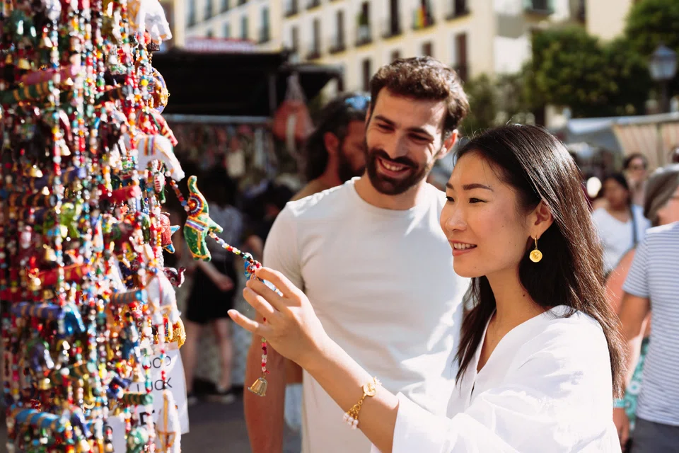 El Rastro is a famous flea market in Madrid.
