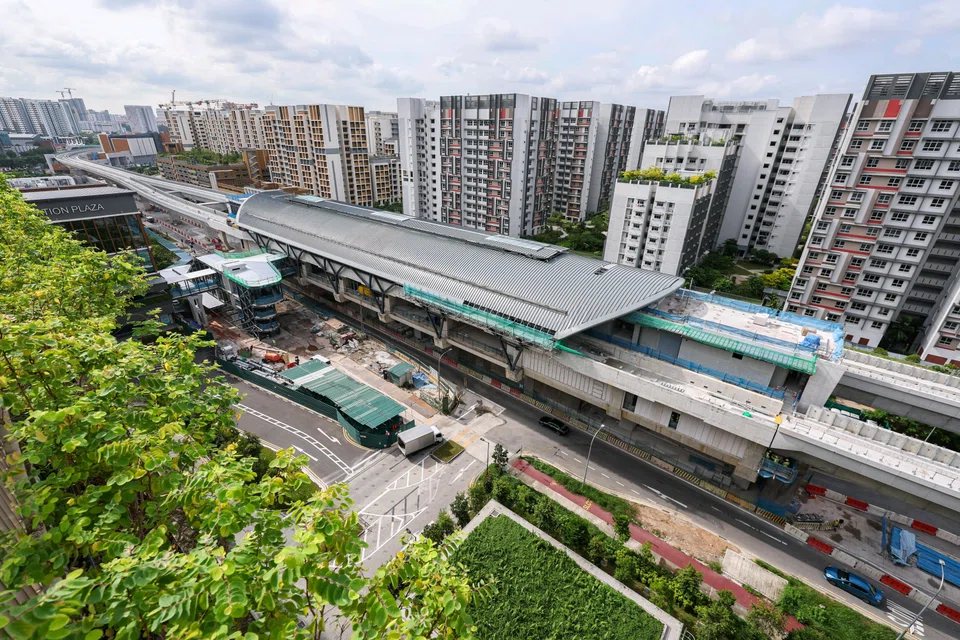 The Tengah Plantation MRT station, a stop on the Jurong Region Line, being built. Proceeds from the bonds will support the Singapore Green Plan, including the building of this train line and the Cross Island Line.