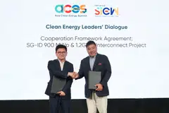 Sun Jinfeng, Singapore country manager of CRE International (left) and Frank Phuan, founder of Equator Renewables Asia.