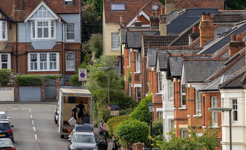Above: Homes in Guildford, 44 km south-west of London. The average home value increased 0.3% to £272,998 in November, suggesting that the housing market is holding up.