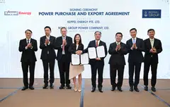 Power pact: Keppel Infrastructure chief executive Cindy Lim and Royal Group Power chairman Neak Okhna Kith Meng show the power purchase and export agreement signed on Wednesday. Also present were (from left) EMA CEO Ngiam Shih Chun, Keppel Corp CEO Loh Chin Hua, Singapore’s Minister for Manpower and Second Minister for Trade and Industry Tan See Leng, as well as Cambodia’s Minister of Mines and Energy Suy Sem, Minister attached to the Prime Minister and Electricite du Cambodge managing director Keo Rottanak and Electricity Authority of Cambodia chairman Yim Viseth.