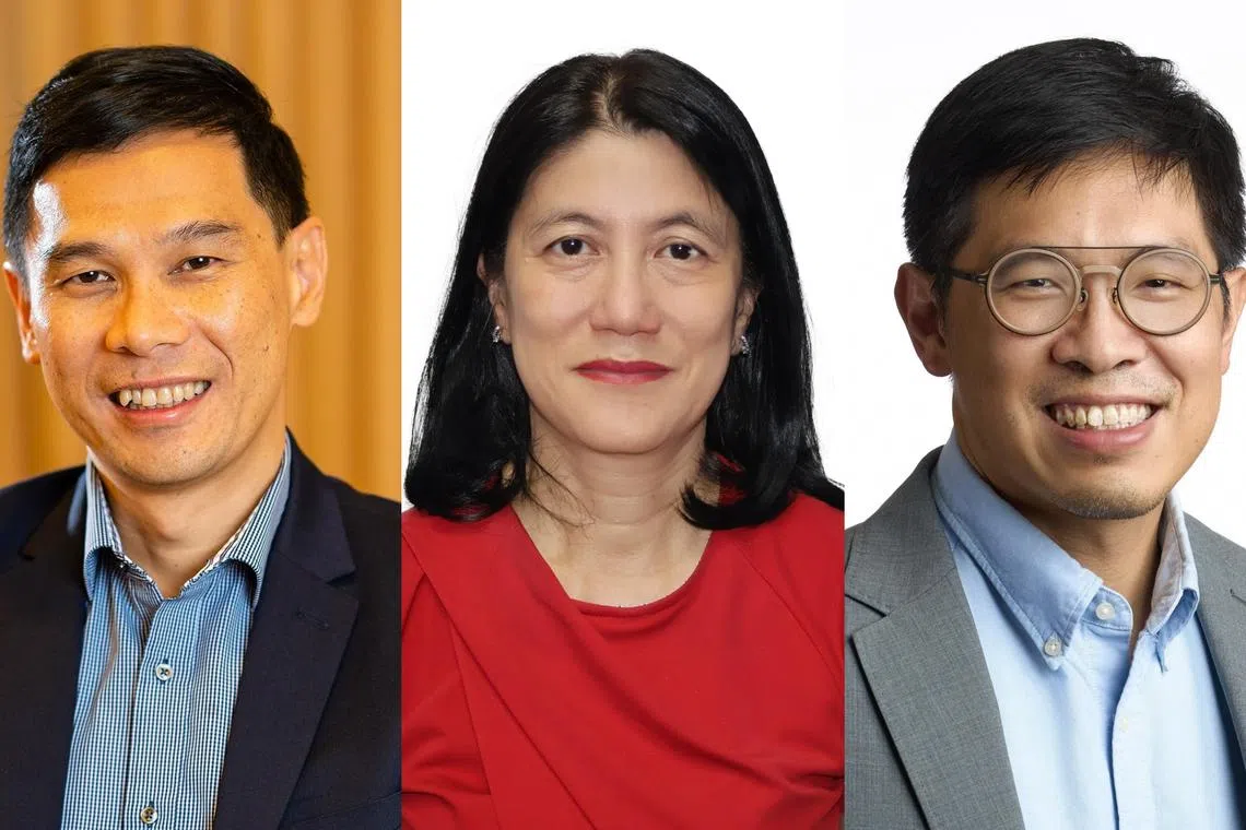 From left: Joseph Leong, Foo Chi Hsia, and Chng Kai Fong are among those who will see changes to their permanent secretary appointments on Apr 1.