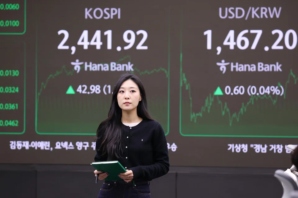 Equities fell across Asia on Monday, with Hong Kong, Taipei and Manila off more than one per cent each, while Shanghai, Sydney, Singapore, Seoul and Jakarta were also down. 