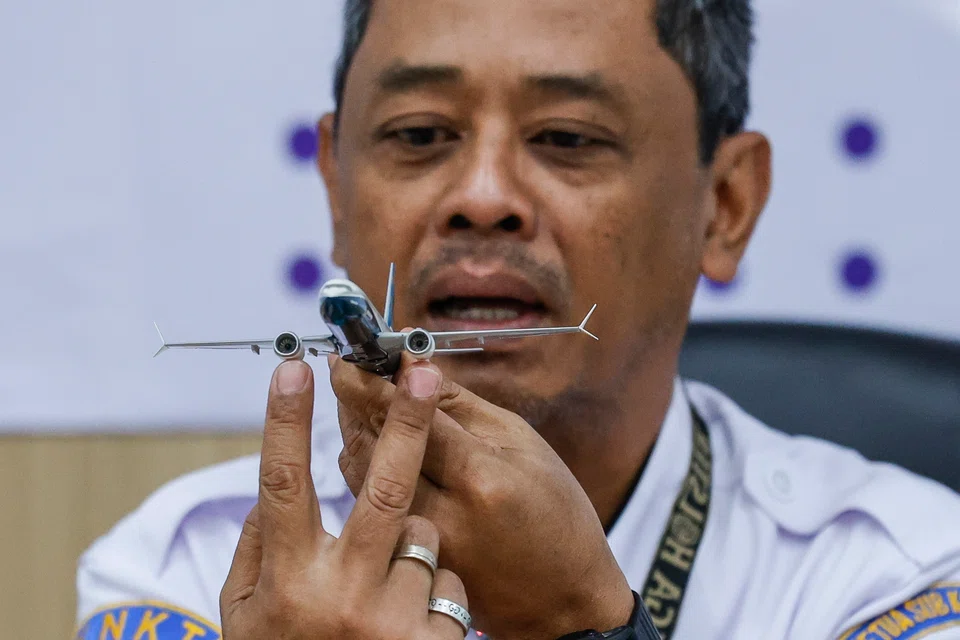 Nurcahyo Utomo, an investigator in Indonesia’s National Transportation Safety Committee (KNKT), speaking to reporters on Thursday (Nov 10). The  KNKT report identified several factors that contributed to the deadly plane crash last year.