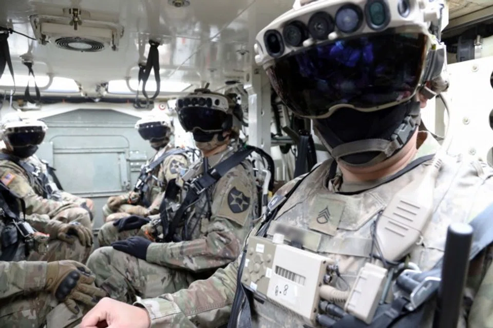 The Integrated Visual Augmentation System, or IVAS, would let commanders project information onto a visor in front of a soldier's face and would include features such as night vision. 