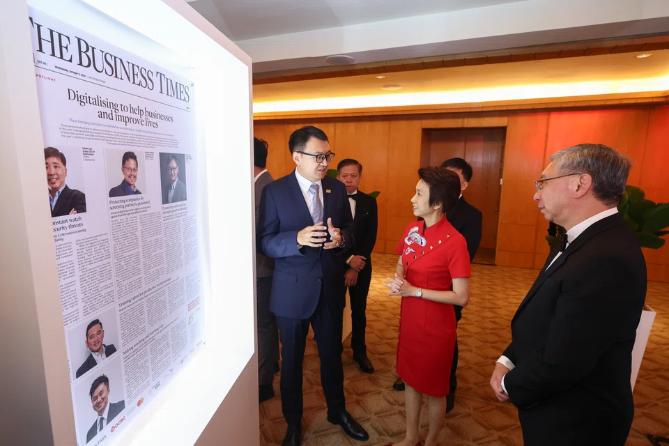 From left: Dr Miles Wen of Fano Labs; Senior Minister of State Low Yen Ling, and Linus Goh of OCBC.