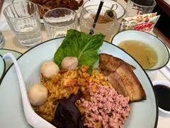 Bak chor mee at Singapulah is made with mee pok from Hiap Giap, sauces from Kwang Cheong Thye and fishballs from DoDo, and served on tableware from Singaporean brand Luzerne.