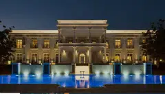 The mansion's other amenities include a 15-car garage, indoor and outdoor pools, two domes, a 70,000-litre coral reef aquarium, a power substation and panic rooms.