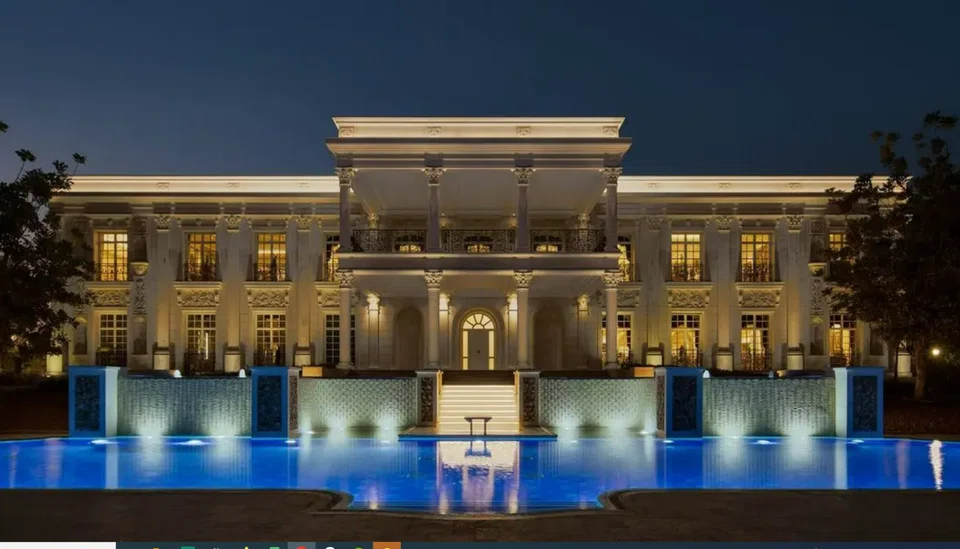 The mansion's other amenities include a 15-car garage, indoor and outdoor pools, two domes, a 70,000-litre coral reef aquarium, a power substation and panic rooms.