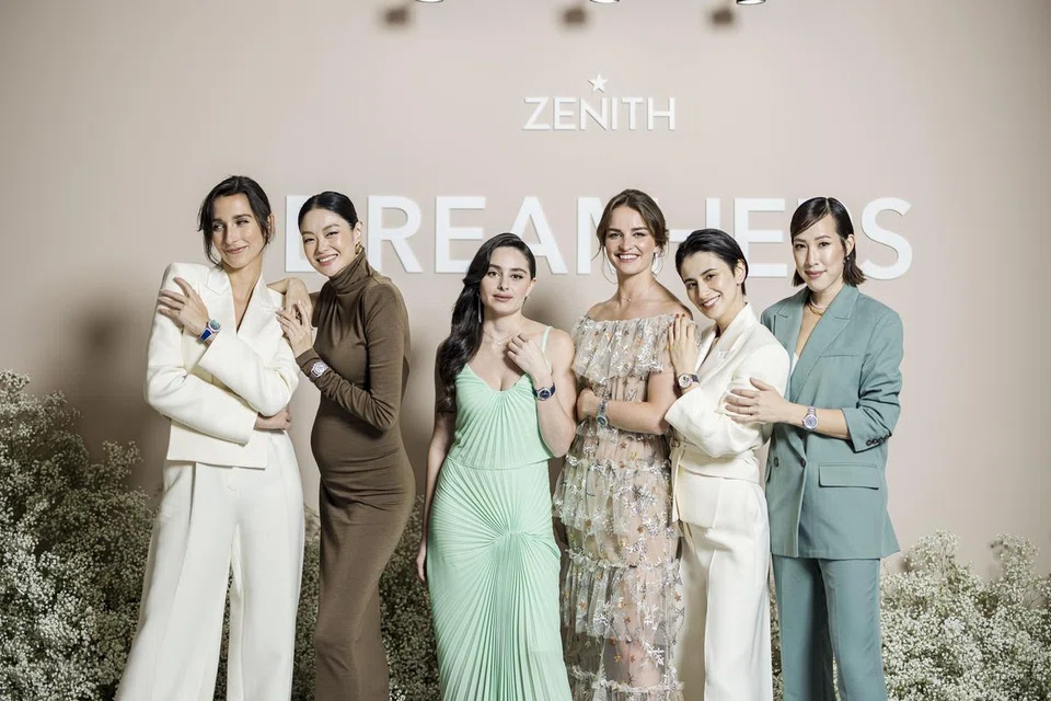 Zenith Dreamhers Project, a campaign celebrating visionary and trailblazing women from all over the world. From left:
Lola Rodriguez, Sheila Sim, Esther Abrami, Catie Munnings, Chiaki Horan, Melody Hsu.