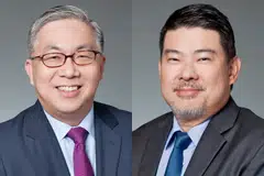 Ng (left) has been at the law firm's helm for the past 12 years. WongP has been preparing for this transition since 2022, when Chou was named deputy managing partner.