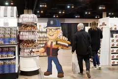 A cardboard cutout depicting Warren Buffet during Berkshire Hathaway's shareholders shopping day on May 2. Buffet managed to compound the Berkshire share price at 20% a year from June 1965, a rate twice that of the S&P 500, a fantastic record.