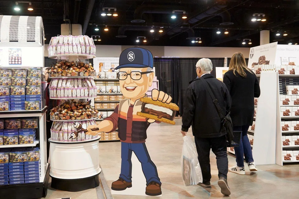 A cardboard cutout depicting Warren Buffet during Berkshire Hathaway's shareholders shopping day on May 2. Buffet managed to compound the Berkshire share price at 20% a year from June 1965, a rate twice that of the S&P 500, a fantastic record.