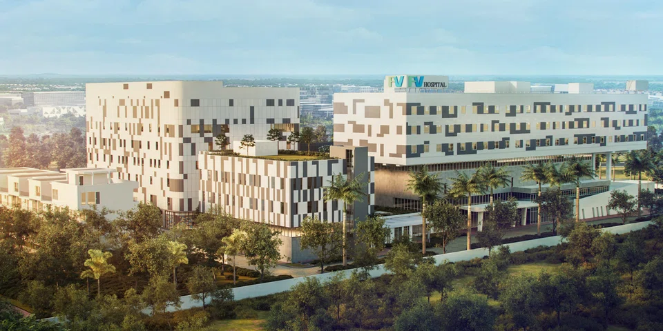 A 3D rendering of FV Hospital in Ho Chi Minh City. One wing will house its oncology, gastroenterology and in-vitro fertilisation centres.