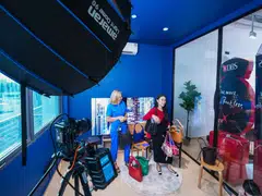 Gabrielle Drean (left), founder and designer of Biche by Gabrielle Drean, and live streamer Cheryl Chin. Live commerce, where products are put up for sale during video livestreams, is gaining momentum as a retail channel in Singapore.