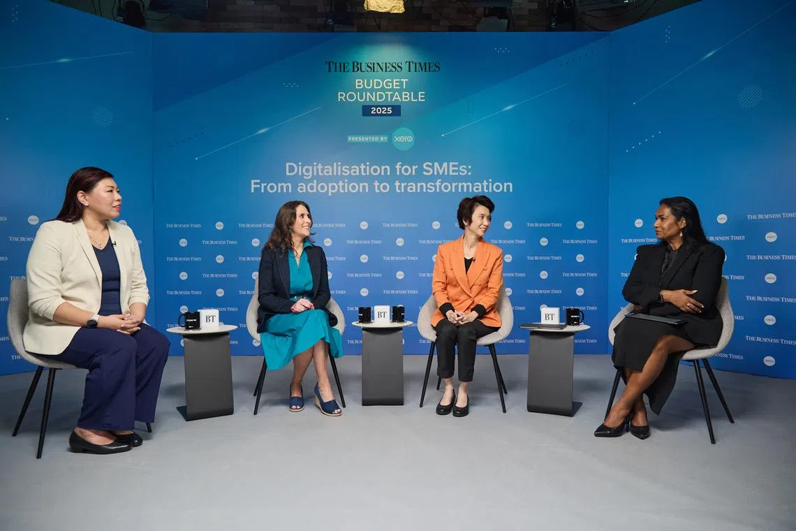 The post-Budget discussion featured (from left) Oriental Remedies Group co-founder and CEO Beatrice Liu, Xero Asia managing director Koren Wines, and Senior Minister of State for Trade and Industry Low Yen Ling as speakers, with BT deputy news editor Anita Gabriel as moderator.