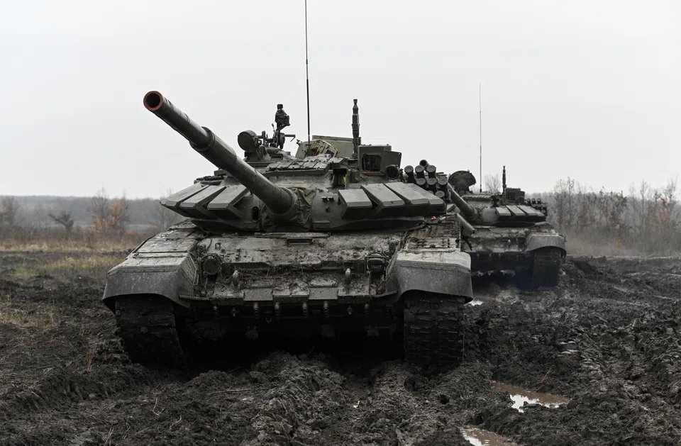 Russian T-72 tanks are seen during military drills in the southern Krasnodar region, Russia, Dec 2, 2024. Russia’s military expenditure reached an estimated US$149 billion in 2024, a 38 per cent increase from 2023 and double the level in 2015.