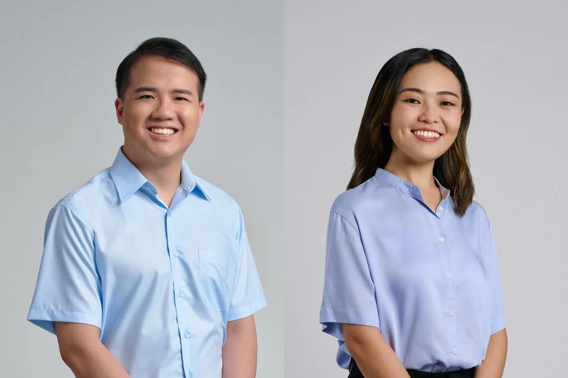 Workers' Party candidates Andre Low (left) and Eileen Chong will take the two Non-Constituency MP seats in Singapore's next Parliament. 