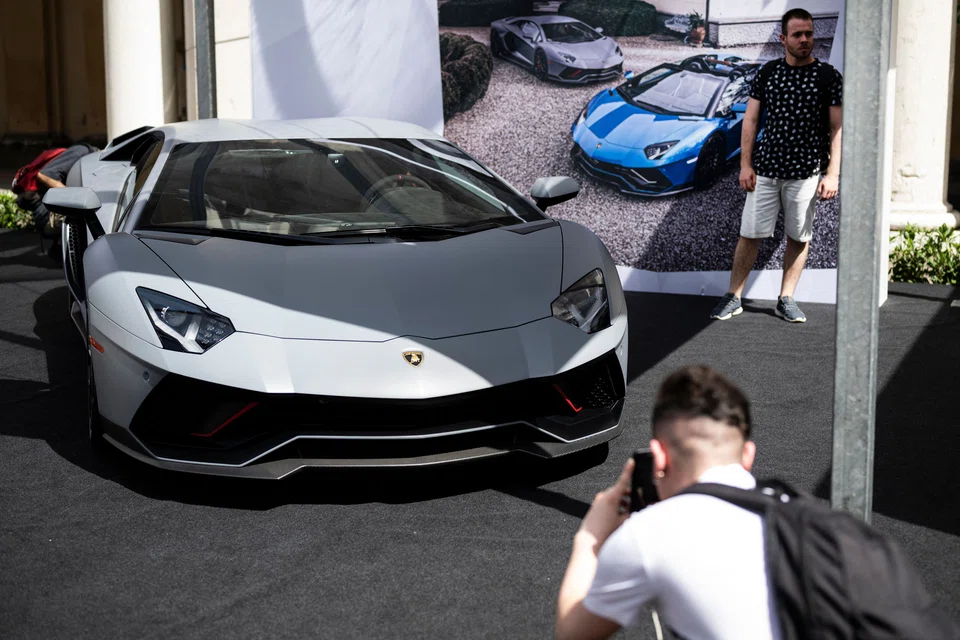 A Lamborghini on display at the Motor Valley Fest in Modena, Italy in May 2022. The Italian luxury sports car manufacturer had a record year for sales in 2021.