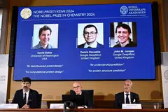 David Baker (University of Washington, USA), Demis Hassabis (Google DeepMind, UK) and John M Jumper (Google DeepMind, UK) are the winners of 2024 Nobel Prize in Chemistry.
