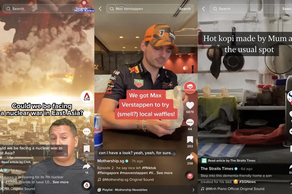 News sites like CNA, Mothership.sg and The Straits Times are courting Gen Z on TikTok.