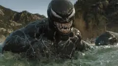 In the latest installment of "Venom", Tom Hardy reprises his role as a disgruntled journalist who morphs into a terrifying alien with huge jagged teeth - and what has been described as a Gene Simmons tongue.
