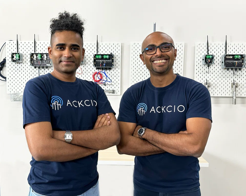 Ackcio co-founders Mobashir Mohammad (left), chief technology officer, and Nimantha Baranasuriya, chief executive officer. Both met at a lab in the National University of Singapore while pursuing their doctorates.