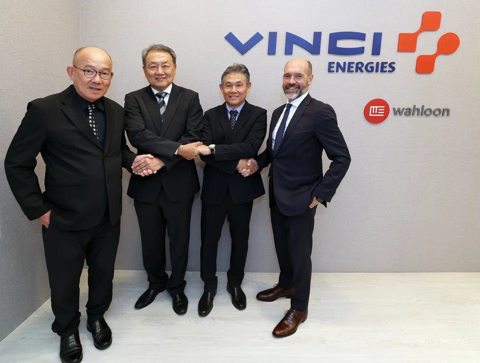 From left: Vinci Energies Asia-Pacific managing director (Singapore and Malaysia) Alan Chong; E+HPS co-founders Jeffrey Koh and Tan Chin Khian; and Vinci Energies Asia-Pacific managing director Jerome Guiral.