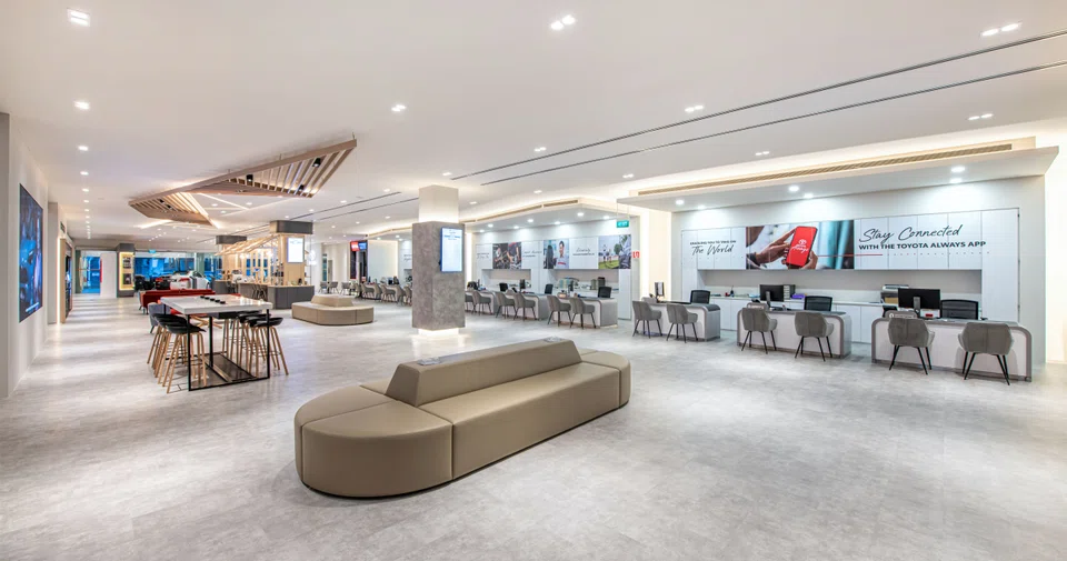 Toyota's renovated aftersales centre at 33 Leng Kee Road has been inspired by Singapore Airlines lounges. 