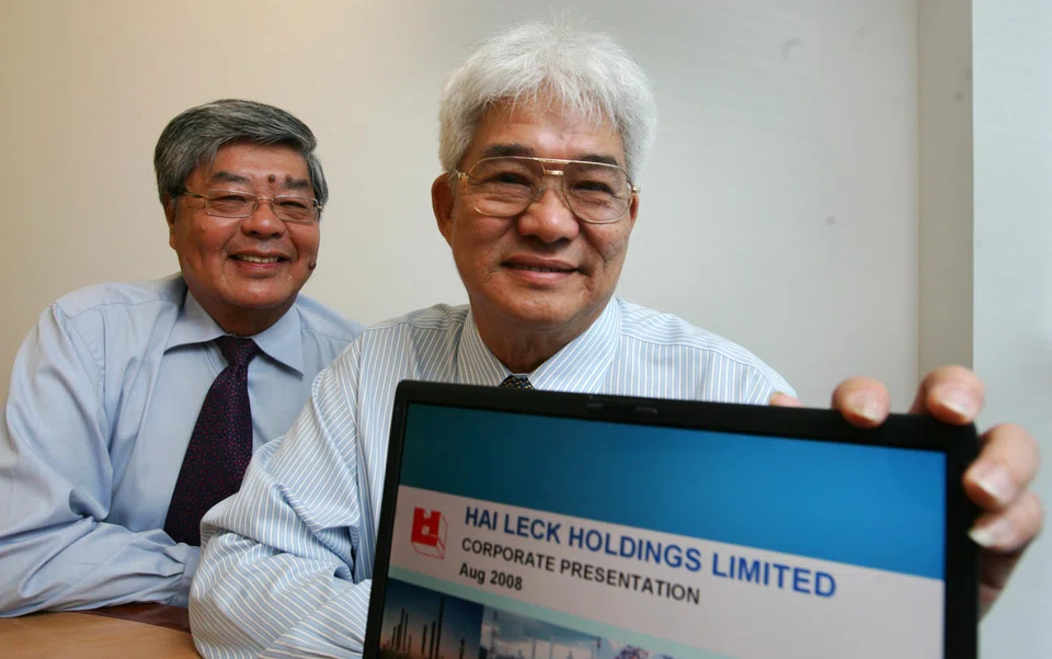 Cheng Buck Poh (right), the founder of Hai Leck, is a controlling shareholder with an 88.9 per cent stake in the company.