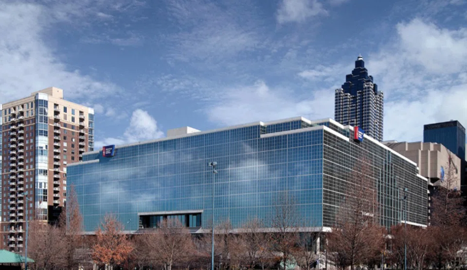 One of Mapletree Industrial Turst's assets, at 250 Williams Street NW, Atlanta. MIT’s portfolio occupancy for its data centre segment is at 91.0 per cent (as at Dec 31, 2023), 2.4 percentage points lower quarter on quarter.