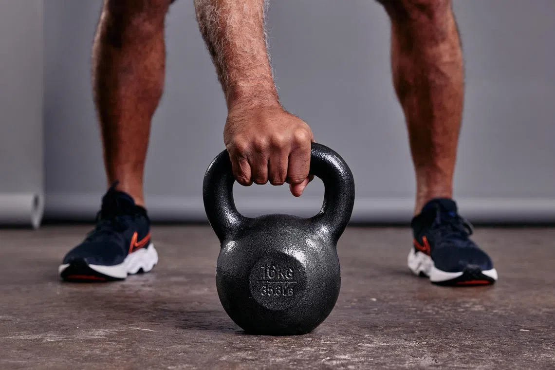A strength training regimen that includes squats, lunges, glute bridges or, yes, kettlebells, can improve bone density and lower the risk of injury. 