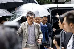 Brian Kim, founder of Kakao Corp, arrives at the Seoul Southern District Court in Seoul, South Korea, July 22, 2024.