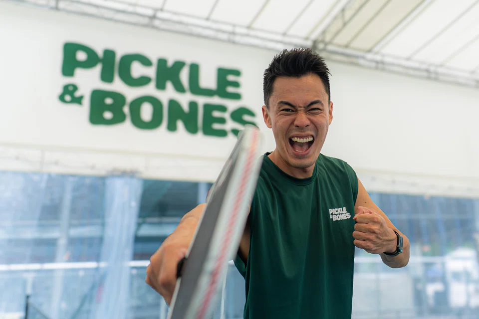 "There's nothing like having your own space to play at, and to bring the community together," says Adrian Ang of his Pickle & Bones court in the heart of Orchard Road.