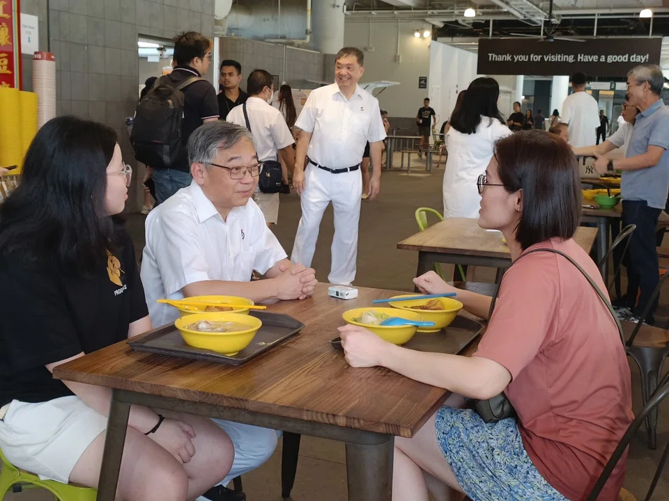 Deputy Prime Minister Gan Kim Yong on a walkabout in Punggol GRC, where he is being fielded as anchor minister on the PAP team in a last-minute switch on Nomination Day.