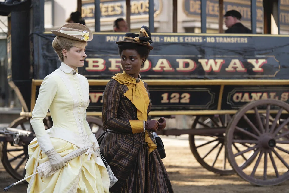 Not even the rich in America were benefiting from the extremely high income and wealth inequality of the Gilded Age.
(Photo) Television still from 'The Gilded Age' starring Louisa Jacobson (left) and Denee Benton.