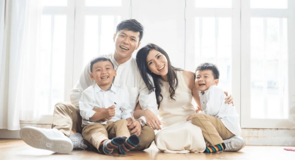 KeaBabies founders Ivan Ong and Jane Neo, with their kids.
