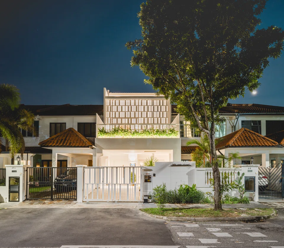 The house glows like a lantern by night. 