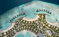 Patina Maldives sits on the largest of four man-made islands in the Maldives’ North Male Atoll. 