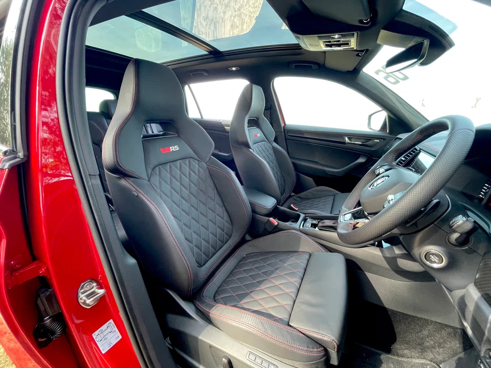 The RS is a buy for those who prioritise utility over prestige. The cabin (with glass roof) offers seats for 7; folding down the seats leaves enormous room for cargo.  
