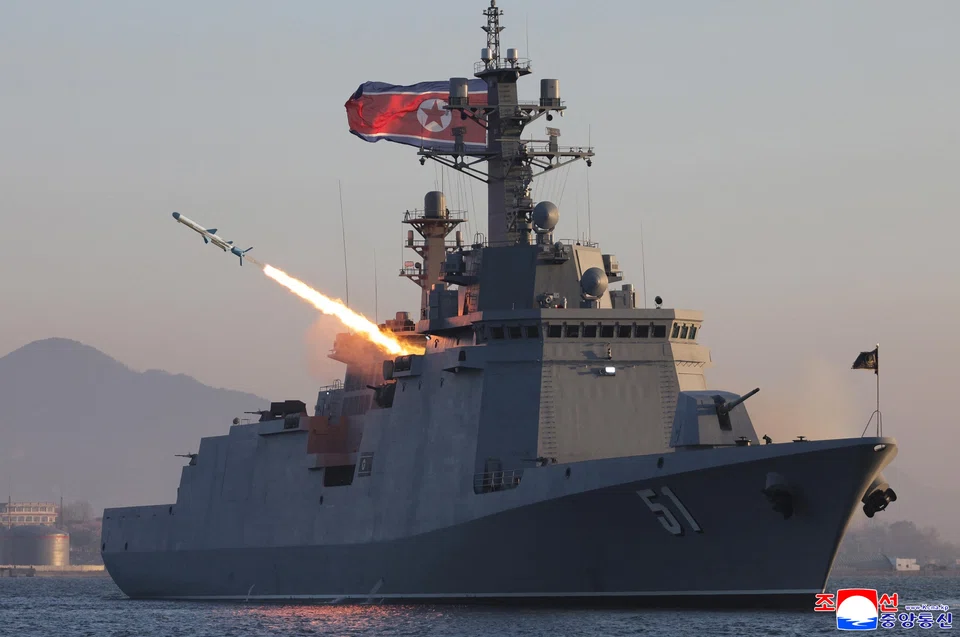 North Korea test fired strategic cruise missiles and anti-warship missiles from a destroyer on Apr 12