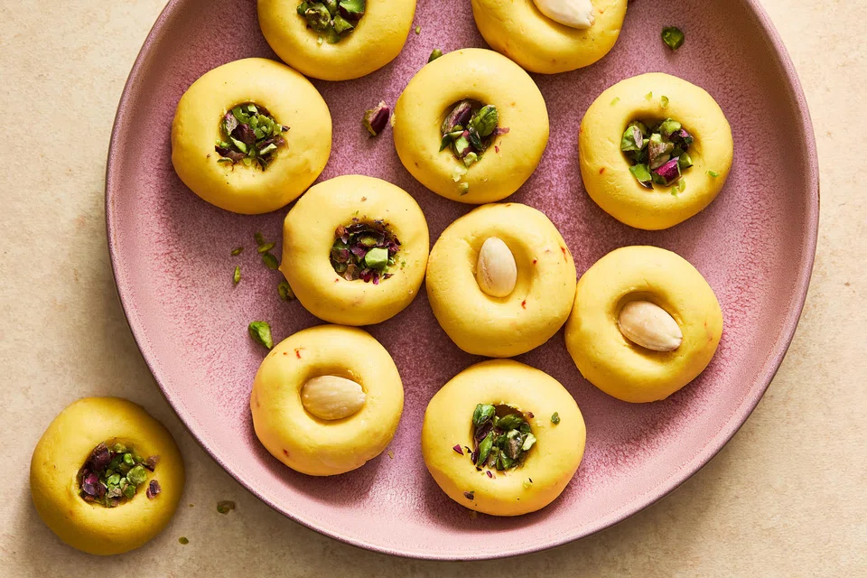 Melted ice cream forms the base of this peda, a fudgy, milky South Asian sweet traditionally made with caramelized milk solids.