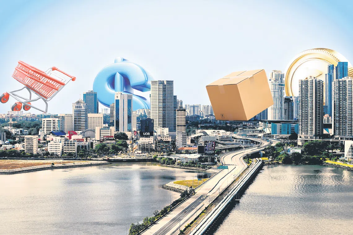 As more Singaporeans cross the border to eat, shop and seek services, businesses here are applying different salves – and firing different salvos – at the problem.